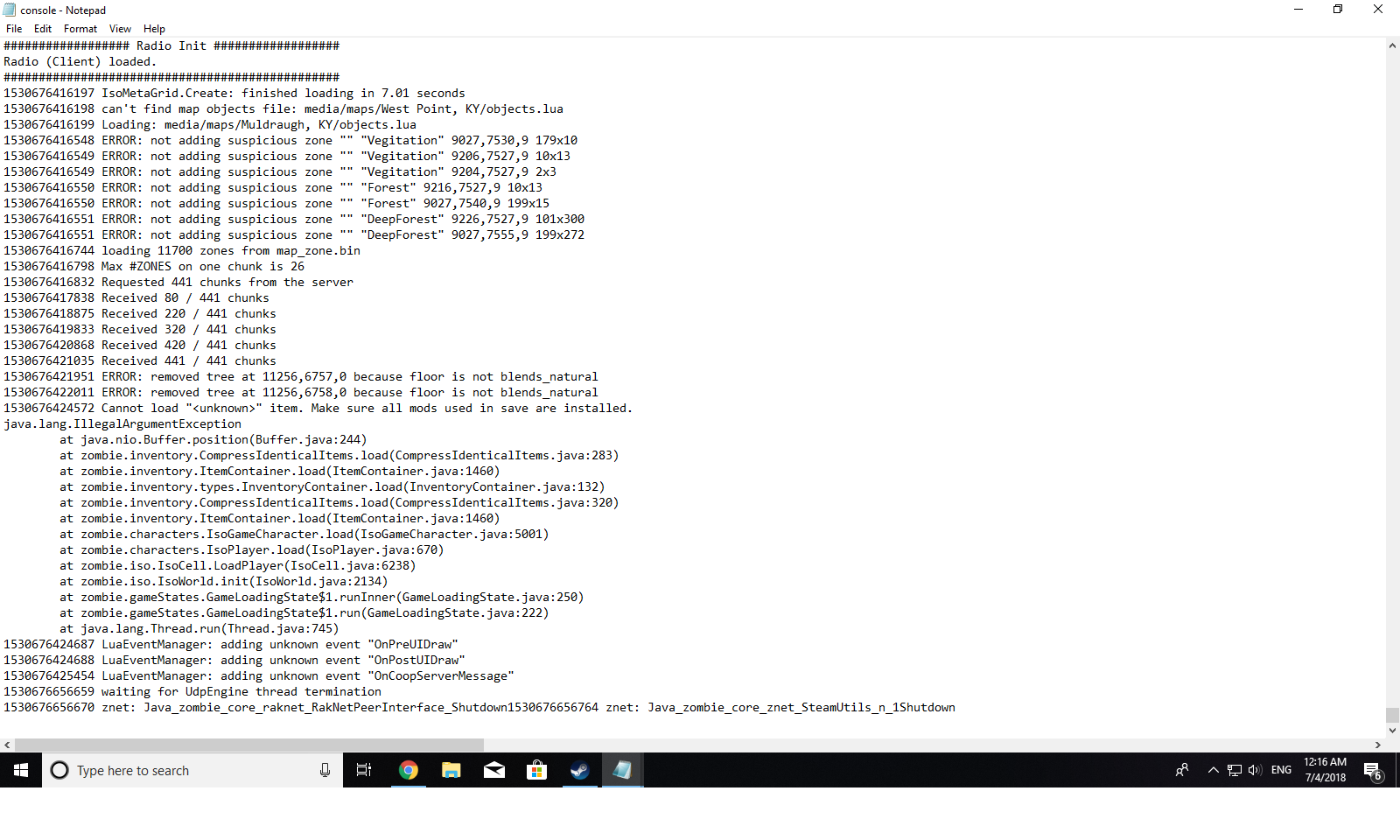 Multiplayer Server Won t Start PZ Support The Indie Stone Forums